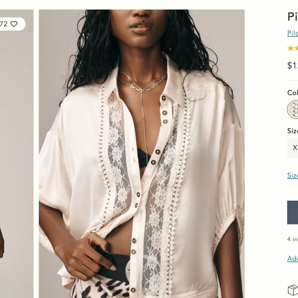 Pilcro Lace Appliqué Blouse NTW Anthropologie